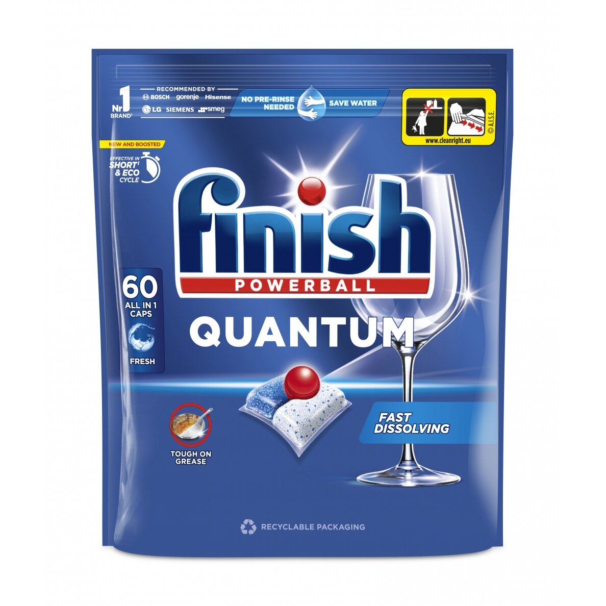 FINISH QUANTUM ALL IN 1 FRESH indaplovių kapsulės, 60 vnt