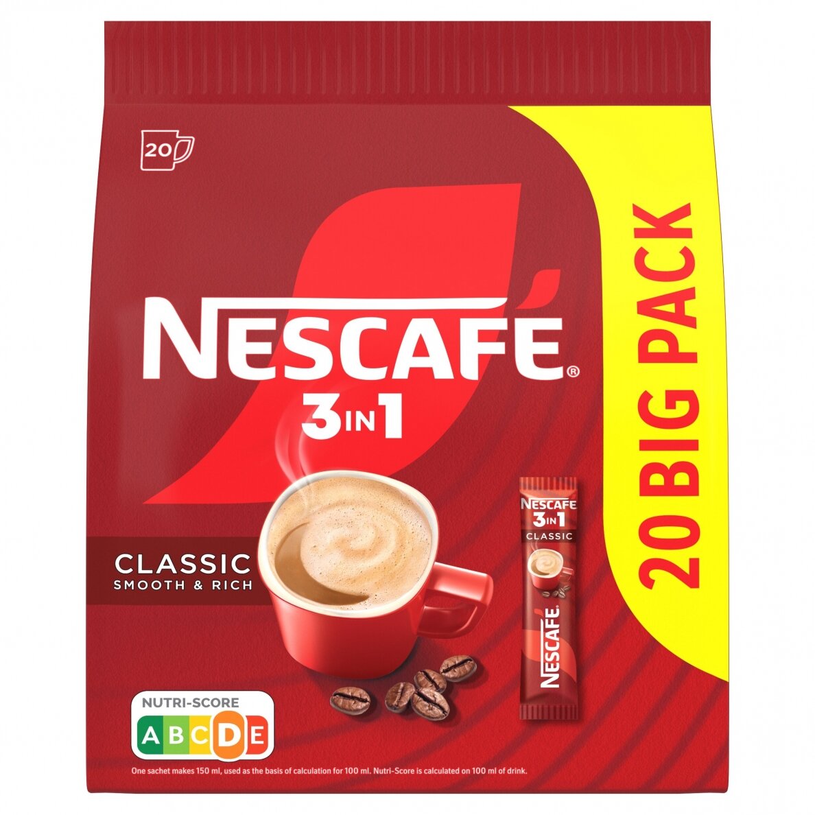 NESCAFE CLASSIC 3in1 kavos gėrimas (maišelyje, 20*16,5)